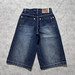 Y2K South Pole Red Tab Acid Washed Blue Youth Size 12 Jorts Jean Shorts